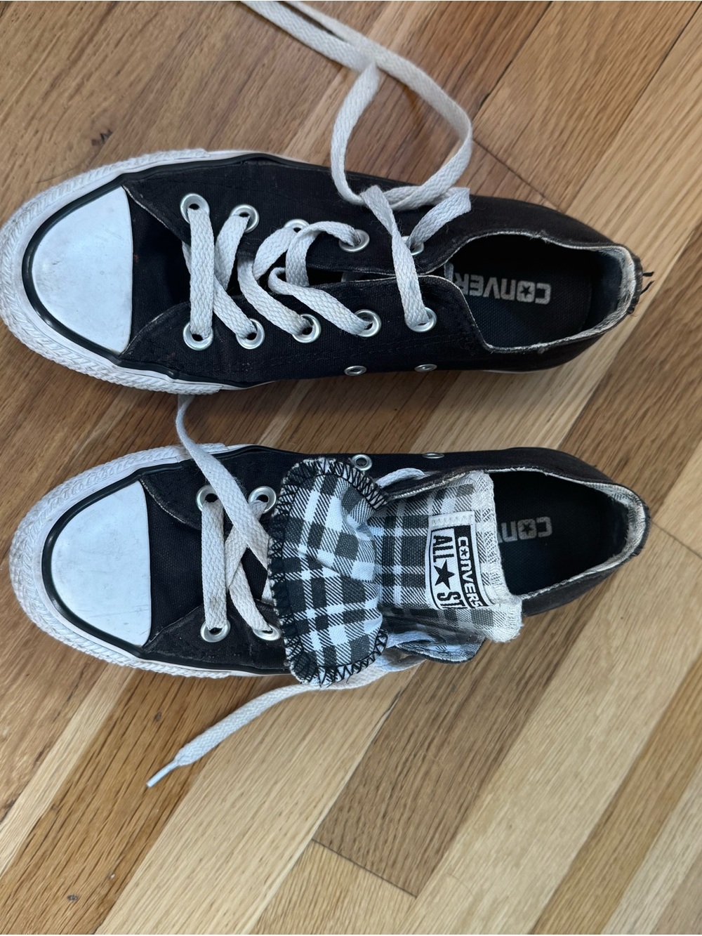 Converse Black Canvas Low-Top Sneakers with White Accents